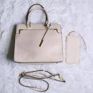Nude Pink Handbag with Matching Wallet